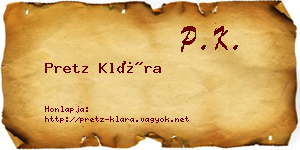 Pretz Klára névjegykártya